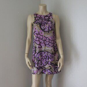 Alice + Trixie Purple Floral Silk XS Side Pockets Sleeveless Dress